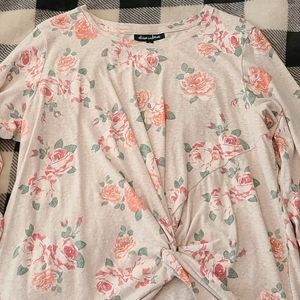 Floral twist front top